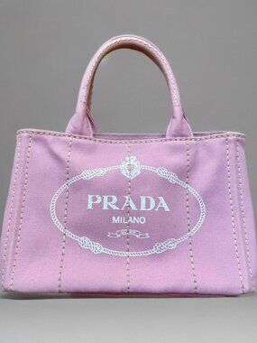 Prada Light Pink Small Canvas Canapa Shoulder Crossbody Bag